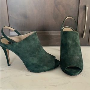 Green suede Arielle heels